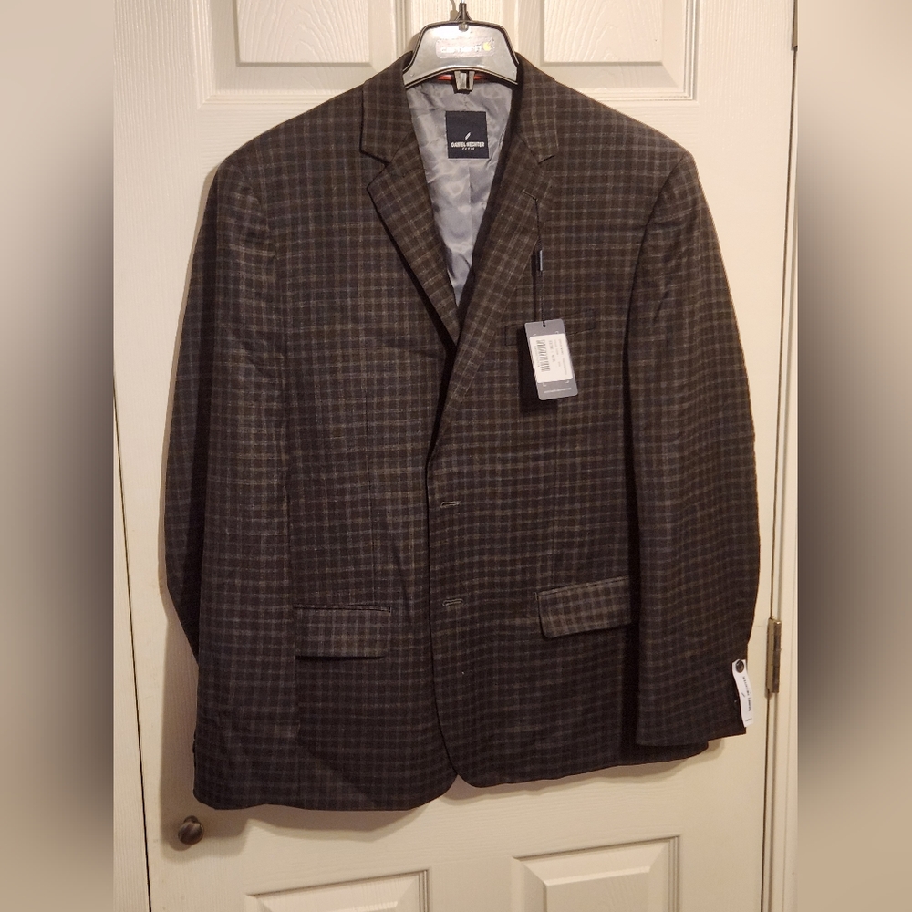 Daniel Hechter Paris NWT men 46R dark plaid Sport jacket